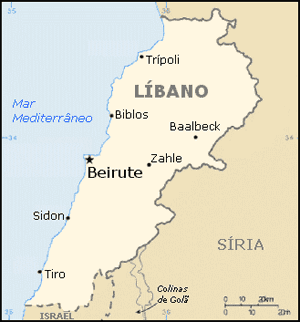 Mapa do Lbano