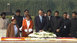 Cerimónia de homenagem no Memorial a Mahatma Gandhi - Rajghat